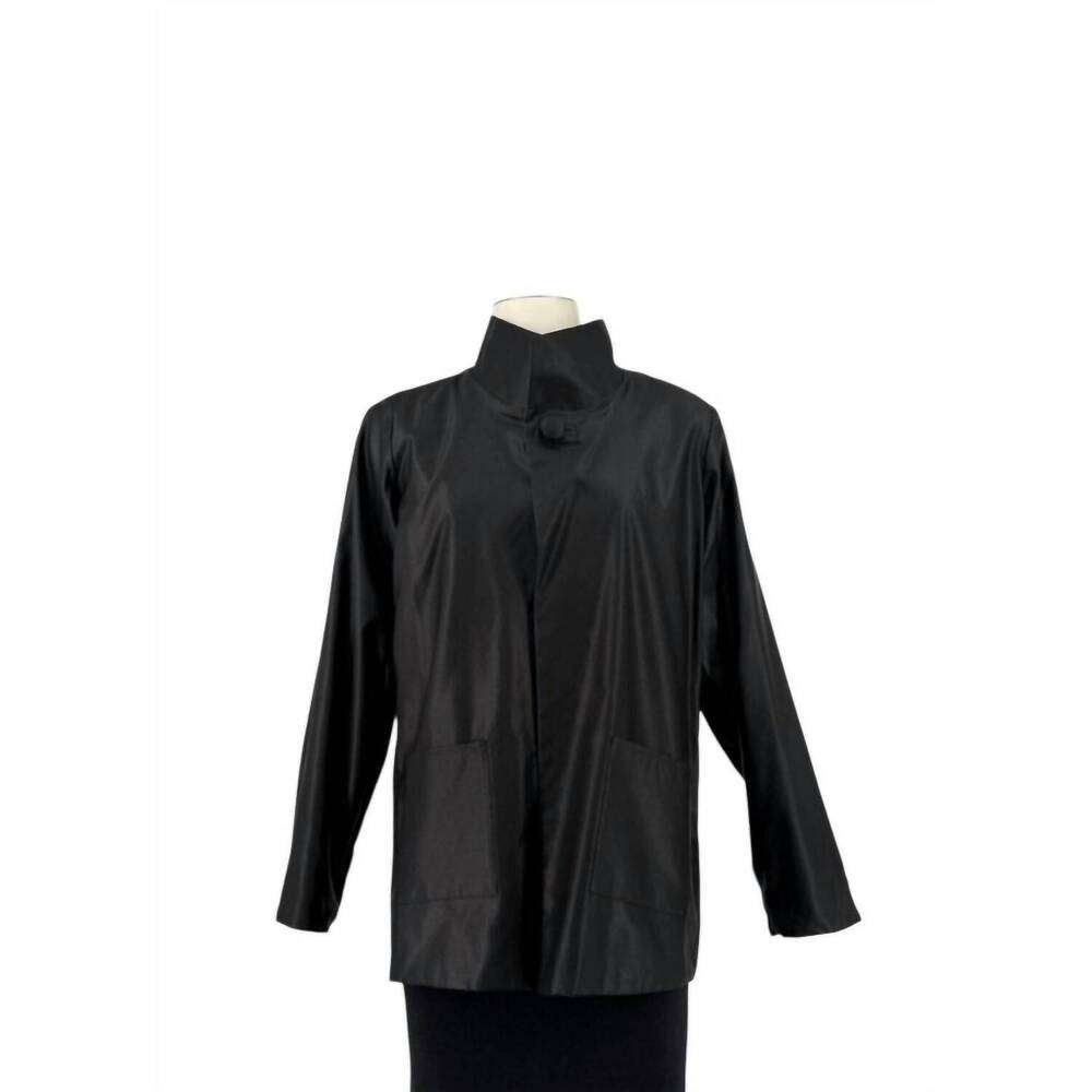 NEW HINSON WU women's reversible ecru collar jacket in black